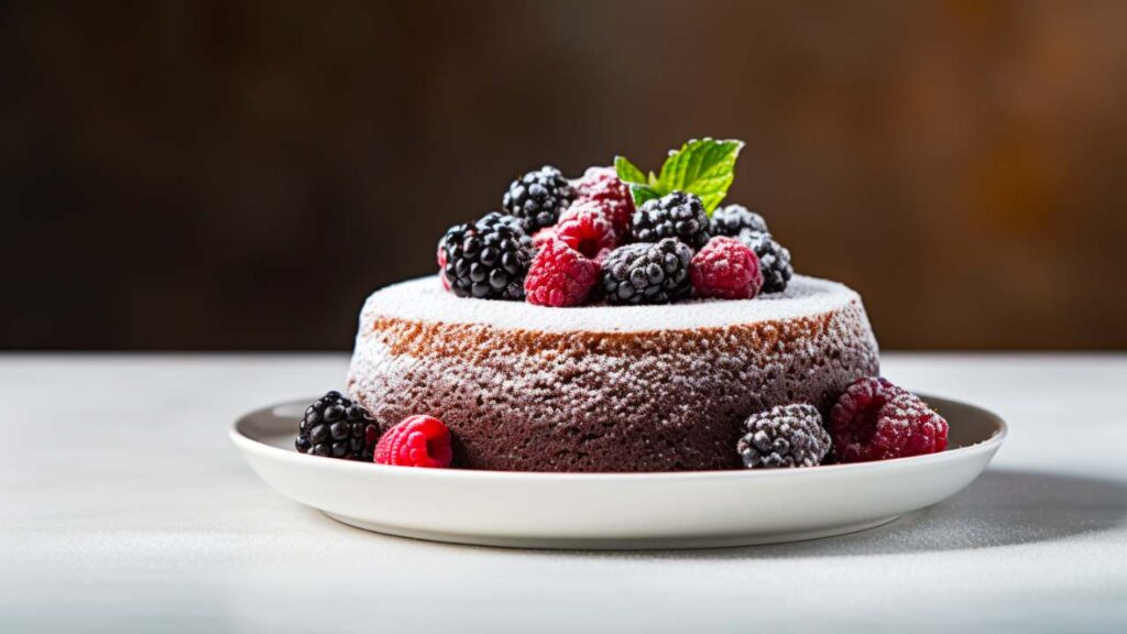 A vegan cake with berries